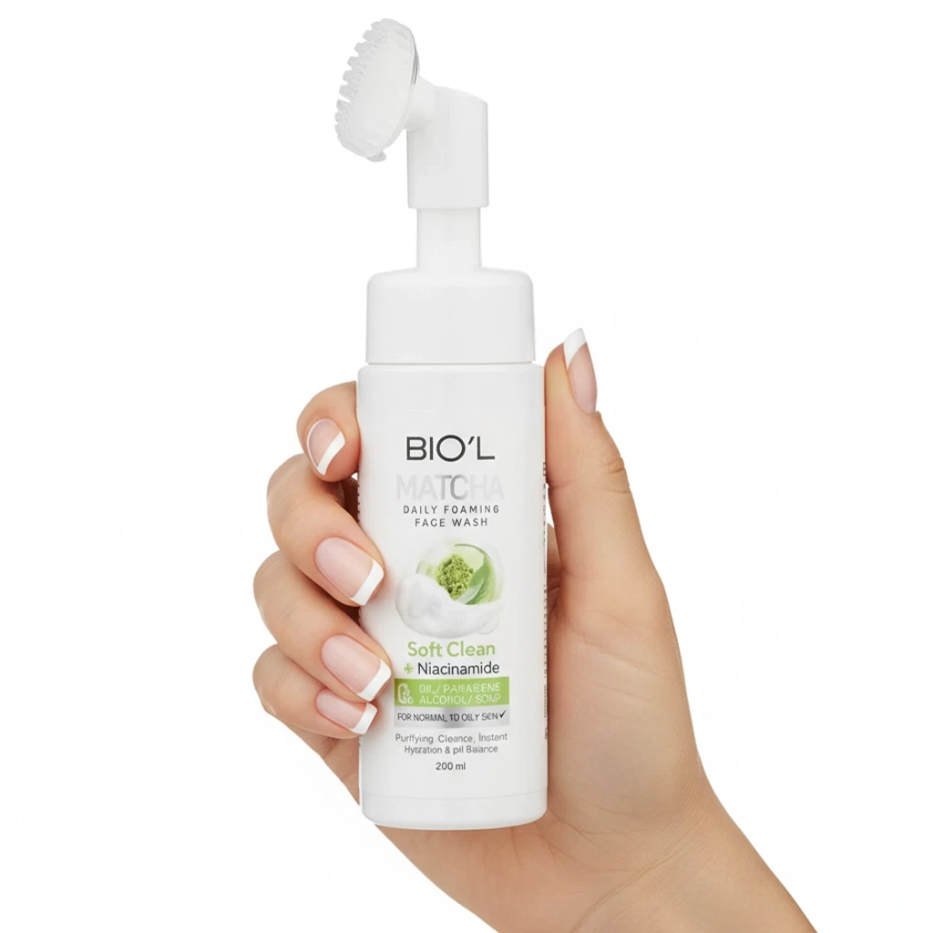 فوم شستشوی صورت ماچا و نیاسینامید بیول پوست معمولی تا چرب